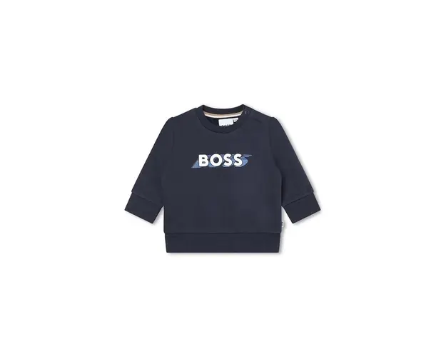 BOSS bluza copii culoarea albastru marin, cu imprimeu