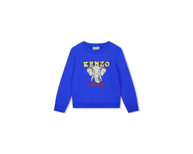 Kenzo Kids hanorac de bumbac pentru copii culoarea albastru marin, cu imprimeu