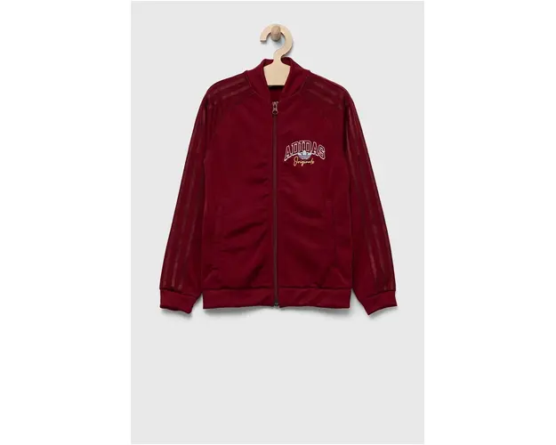 adidas Originals bluza copii culoarea bordo, cu imprimeu