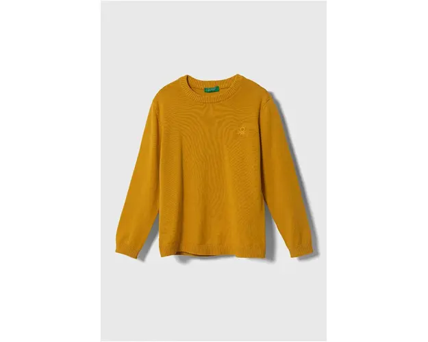 United Colors of Benetton pulover de bumbac pentru copii culoarea galben, light