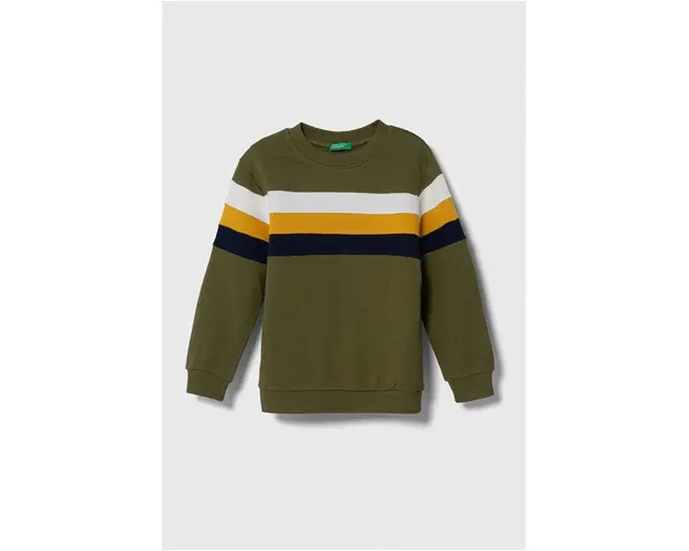 United Colors of Benetton hanorac de bumbac pentru copii culoarea verde, modelator