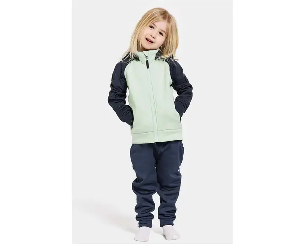 Didriksons bluza copii CORIN KIDS FULLZIP culoarea albastru marin, cu gluga, neted