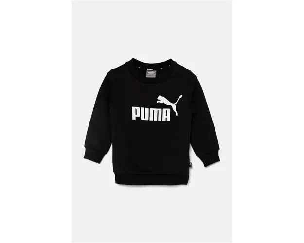Puma bluza copii ESS Big Logo Crew FL B culoarea negru, cu imprimeu