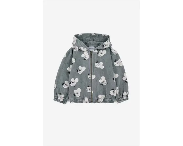 Bobo Choses bluza bebe culoarea gri, cu gluga, modelator