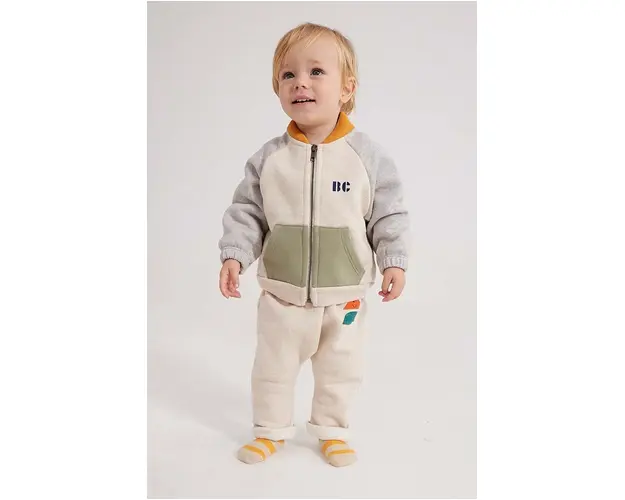 Bobo Choses bluza bebe culoarea bej, cu imprimeu
