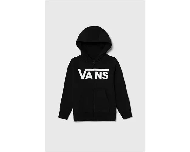 Vans bluza copii VN000AMHBLK1 VANS CLASSIC FZ culoarea negru, cu gluga, cu imprimeu