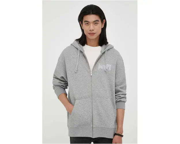 Levi's bluza barbati, culoarea gri, cu gluga, melanj