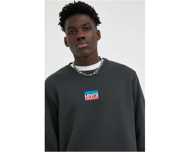 Levi's bluza barbati, culoarea negru, cu imprimeu