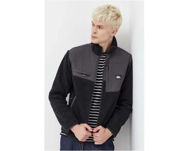 Quiksilver bluza barbati, culoarea negru, neted