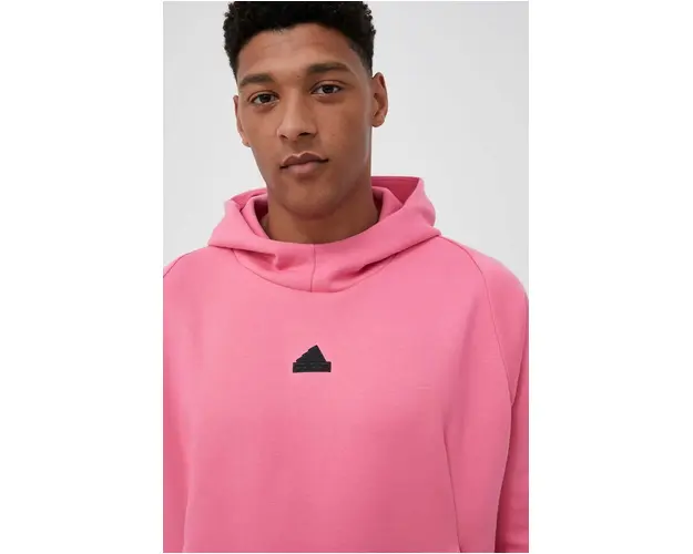 adidas bluza Z.N.E barbati, culoarea roz, cu gluga, cu imprimeu