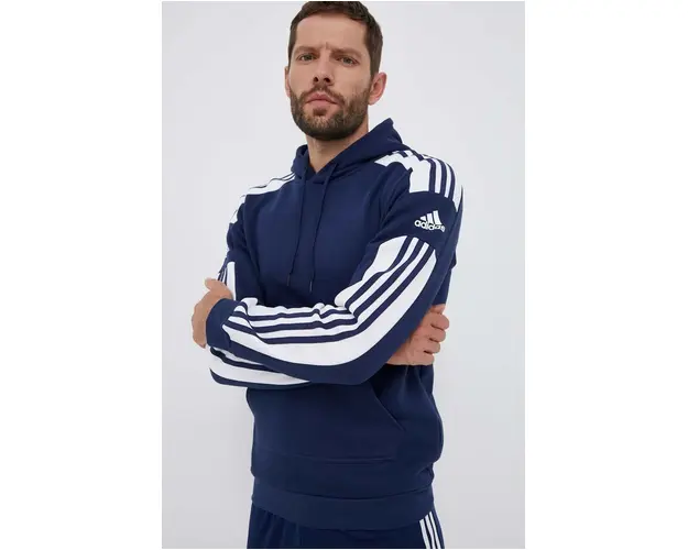 adidas Performance bluza trening Squadra 21 culoarea bleumarin, cu gluga, cu imprimeu GT6636