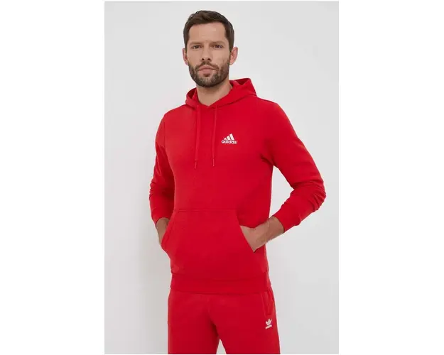 adidas bluza barbati, culoarea rosu, cu gluga, neted
