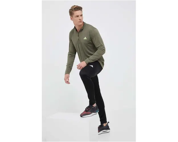 adidas Performance hanorac de antrenament Train Essentials culoarea verde, cu imprimeu