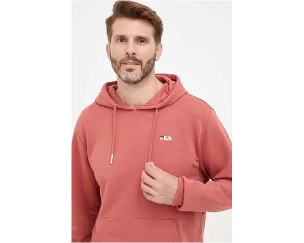 Fila bluza barbati, culoarea roz, cu gluga, neted