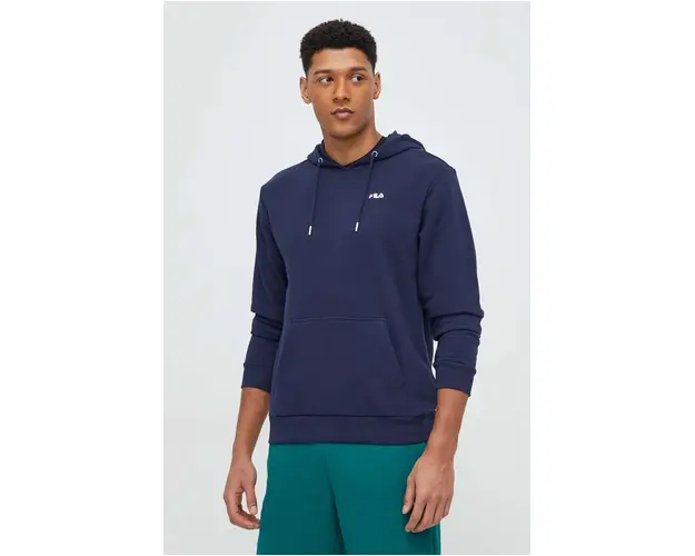 Fila bluza barbati, culoarea albastru marin, cu gluga, neted