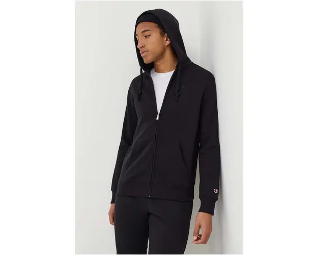 Champion bluza barbati, culoarea negru, cu gluga, neted