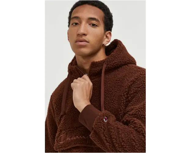 Champion bluza barbati, culoarea maro, cu gluga, uni