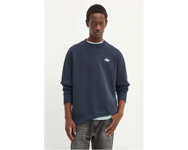 Dickies bluza barbati, culoarea albastru marin, neted