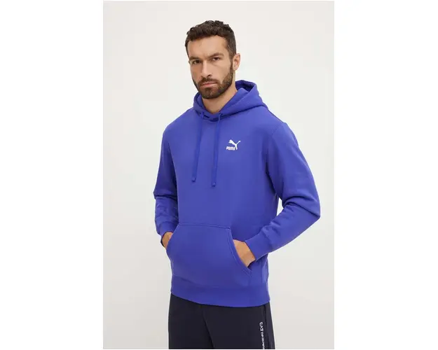 Puma bluza Classics barbati, culoarea violet, cu gluga, cu imprimeu, 535596