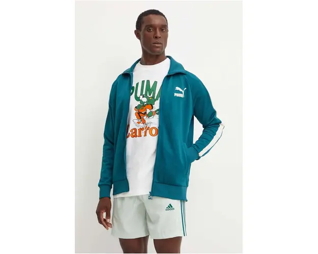 Puma bluza barbati, culoarea verde, cu imprimeu