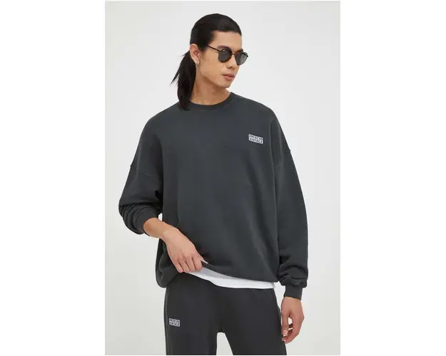 American Vintage bluza barbati, culoarea gri, neted