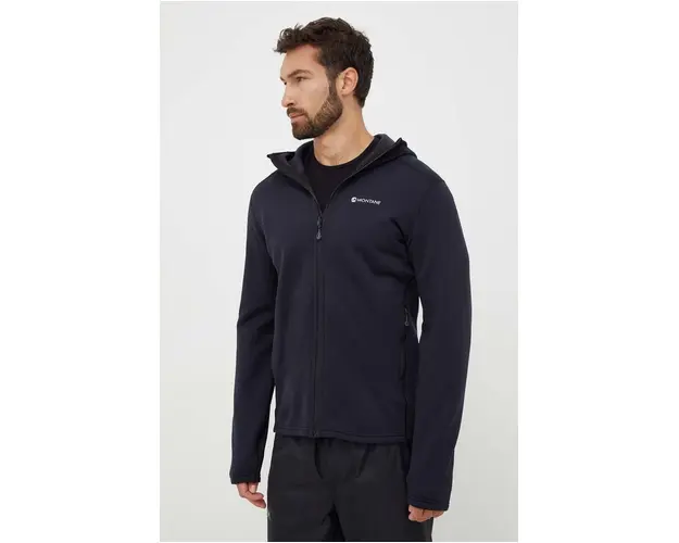 Montane hanorac Fury culoarea negru, cu gluga, neted