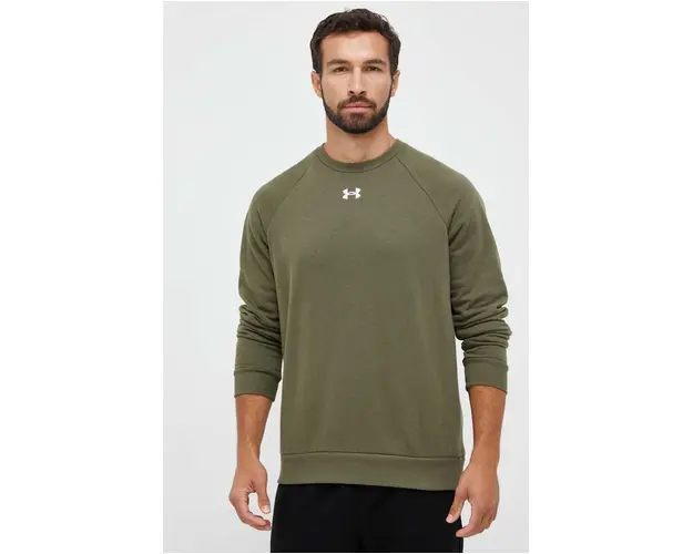 Under Armour bluza barbati, culoarea verde, neted