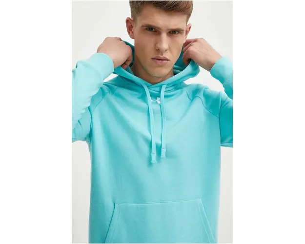 Under Armour bluza barbati, culoarea turcoaz, cu gluga, neted