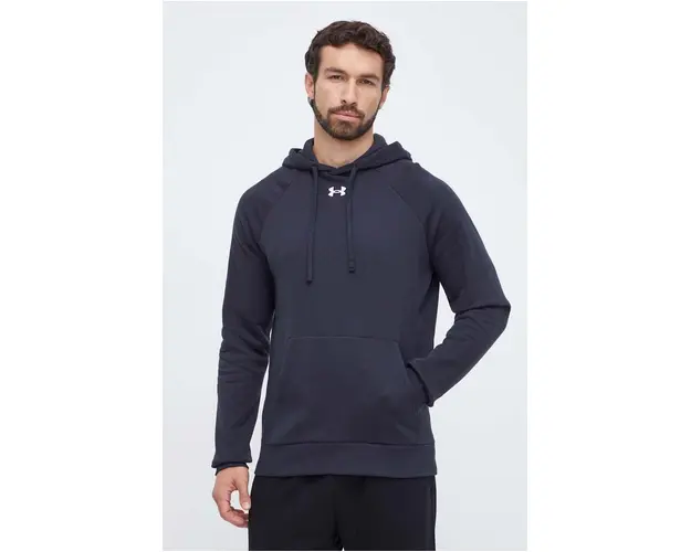 Under Armour bluza barbati, culoarea negru, cu gluga, neted