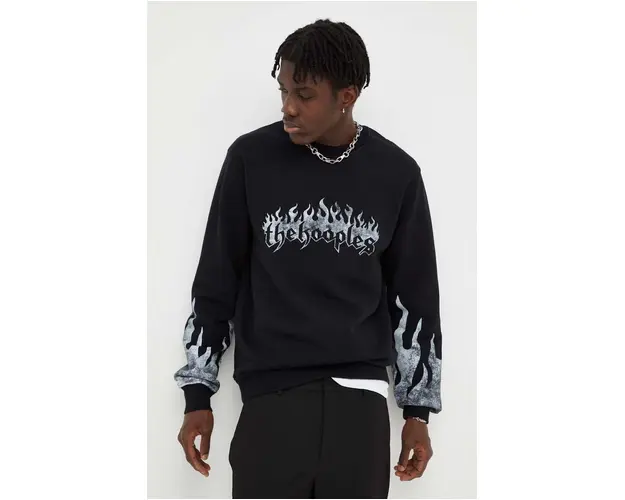 The Kooples bluza barbati, culoarea negru, cu imprimeu