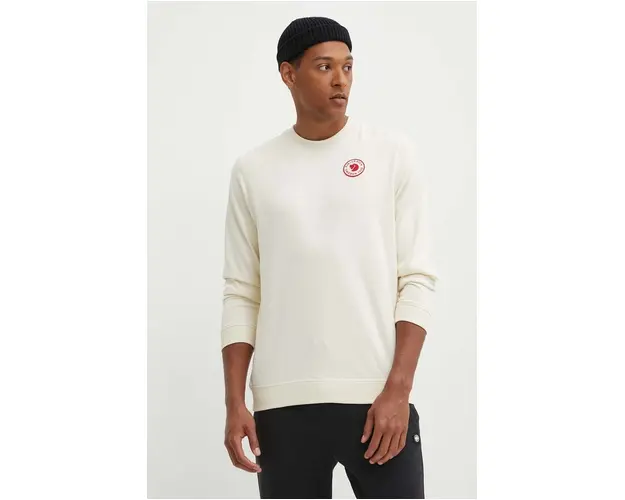 Fjallraven hanorac de bumbac 1960 Logo barbati, culoarea bej, uni F87163.113