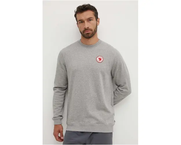 Fjallraven hanorac de bumbac 1960 Logo barbati, culoarea gri, melanj F87163.020.999