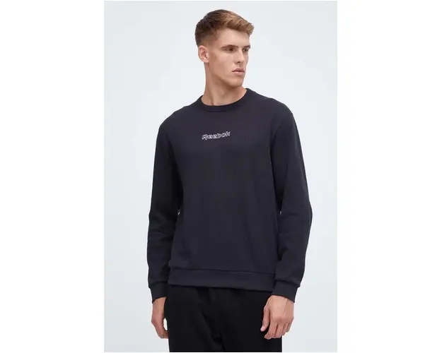 Reebok bluza barbati, culoarea negru, neted