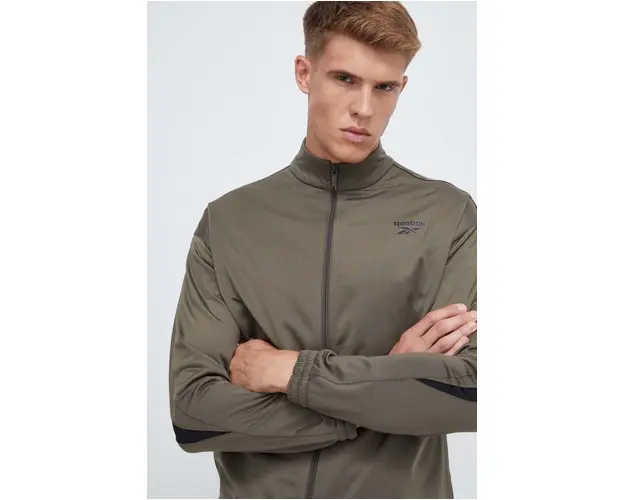 Reebok bluza trening Reebok Identity Vector culoarea verde, cu imprimeu