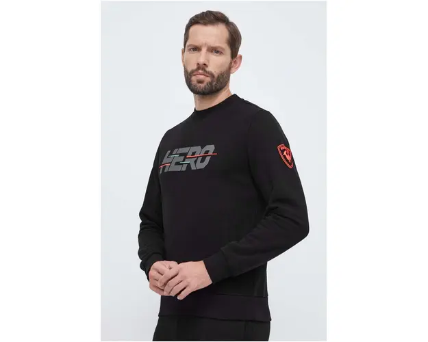 Rossignol hanorac de bumbac HERO barbati, culoarea negru, cu imprimeu