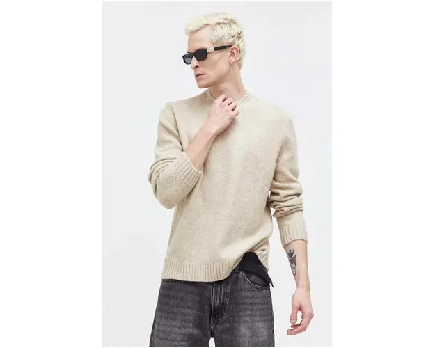 Abercrombie & Fitch pulover barbati, culoarea bej