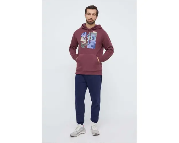 Burton bluza barbati, culoarea bordo, cu gluga, cu imprimeu