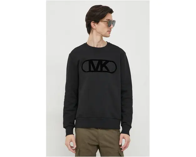 Michael Kors hanorac de bumbac barbati, culoarea negru, cu imprimeu