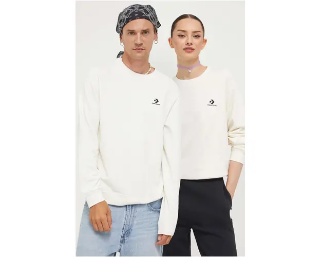 Converse bluza culoarea bej, cu imprimeu