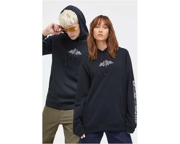 Converse bluza Dia De Muertos culoarea negru, cu gluga, cu imprimeu