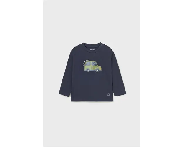 Mayoral longsleeve din bumbac pentru bebelusi culoarea albastru marin, cu imprimeu