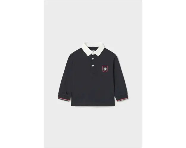 Mayoral longsleeve din bumbac pentru bebelusi culoarea albastru marin, neted