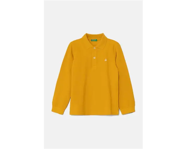 United Colors of Benetton longsleeve din bumbac pentru copii culoarea rosu, neted