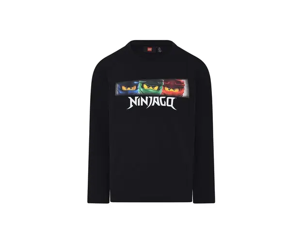 Lego longsleeve din bumbac pentru copii culoarea negru, cu imprimeu