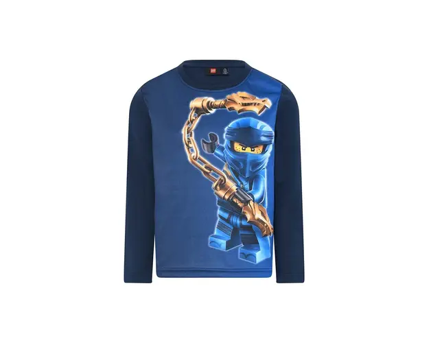 Lego longsleeve din bumbac pentru copii culoarea albastru marin, cu imprimeu