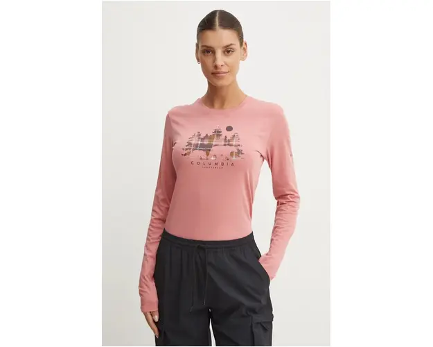 Columbia longsleeve femei, culoarea roz