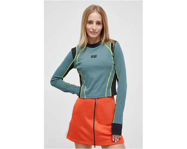 Fila longsleeve VR46 femei, culoarea verde, cu turtleneck