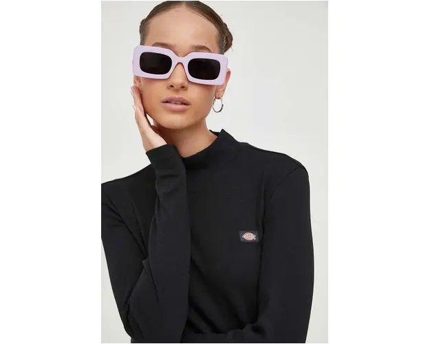 Dickies longsleeve femei, culoarea negru, cu turtleneck