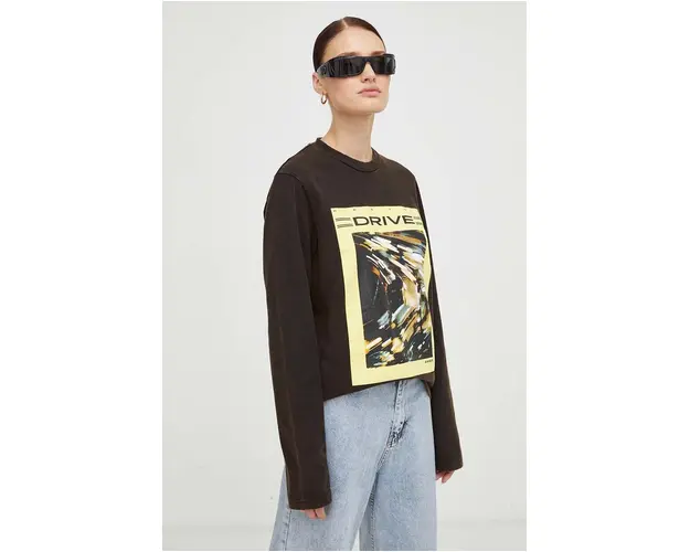 Résumé longsleeve din bumbac culoarea negru