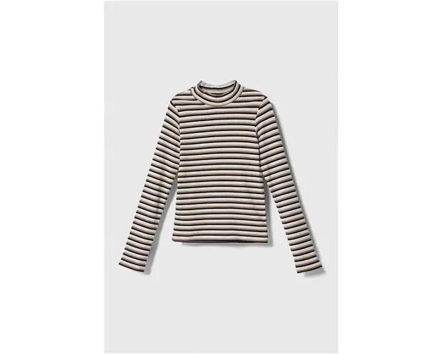 United Colors of Benetton longsleeve copii culoarea bej, cu turtleneck